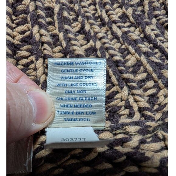 Old Navy Women's VTG Brown Tan Marled Knit Quarter Zip Sweater Jacket Size Large - Picture 7 of 10